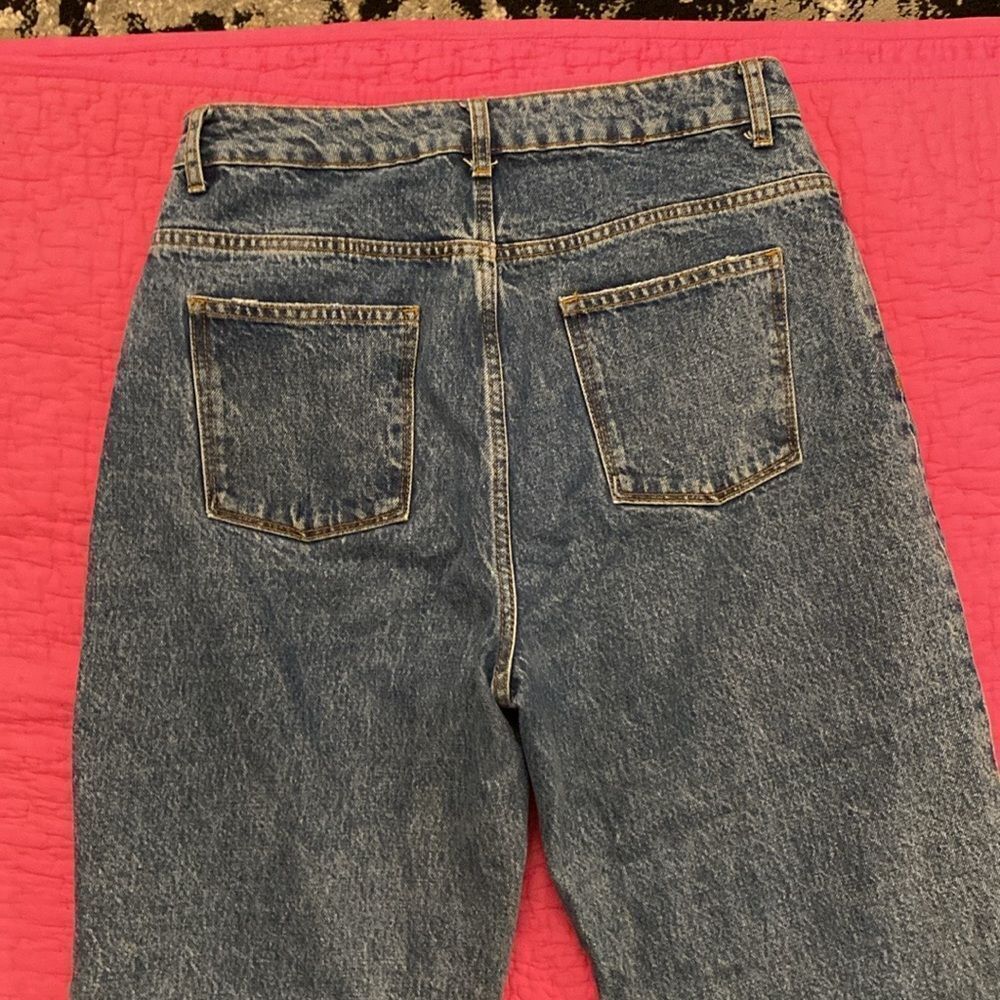 Sandro Blue Straight Leg Jeans with Distressed Details. uA4 - Picture 7 of 9